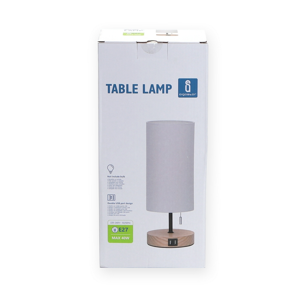 Abatjour Metal lampada da tavolo E27 Bianca Aigostar - Foto 3