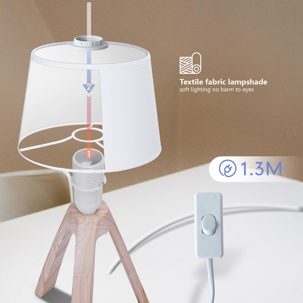 Abatjour Minimal lampada da tavolo Bianca E14 Aigostar - Foto 1