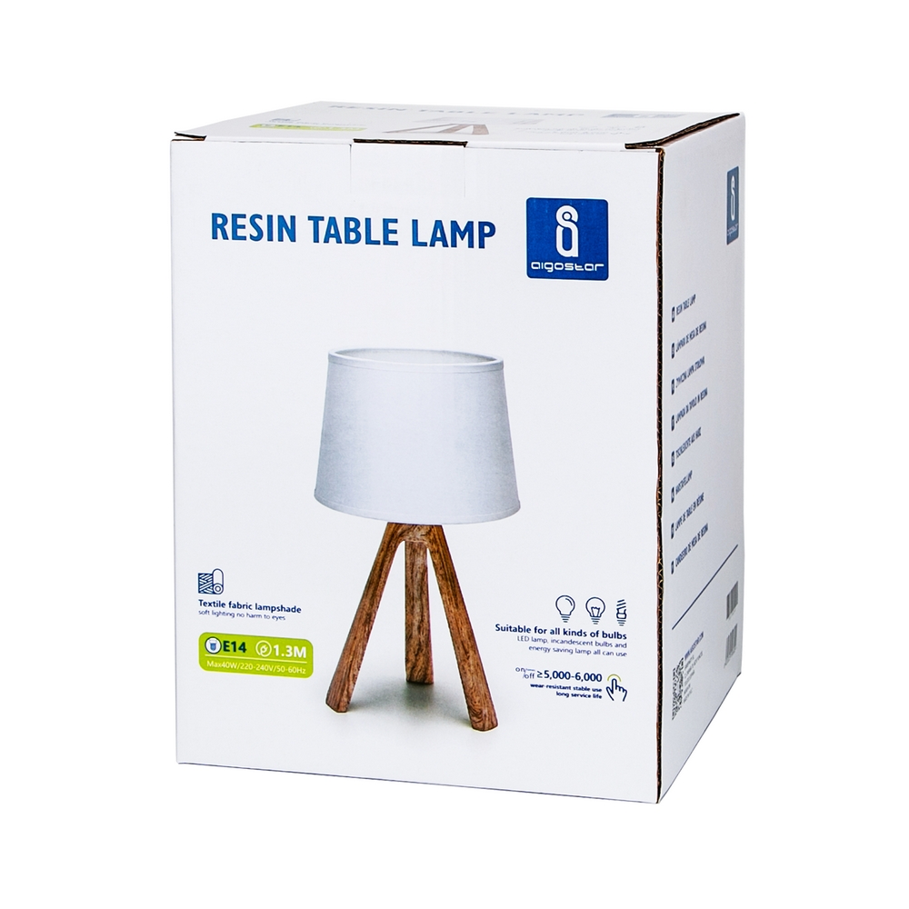 Abatjour Minimal lampada da tavolo Bianca E14 Aigostar - Foto 3