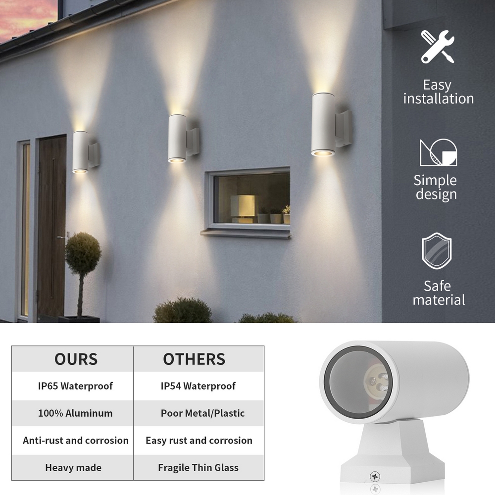 Applique da parete Correggio Bianco IP65 2 x GU10 Aigostar - Foto 3