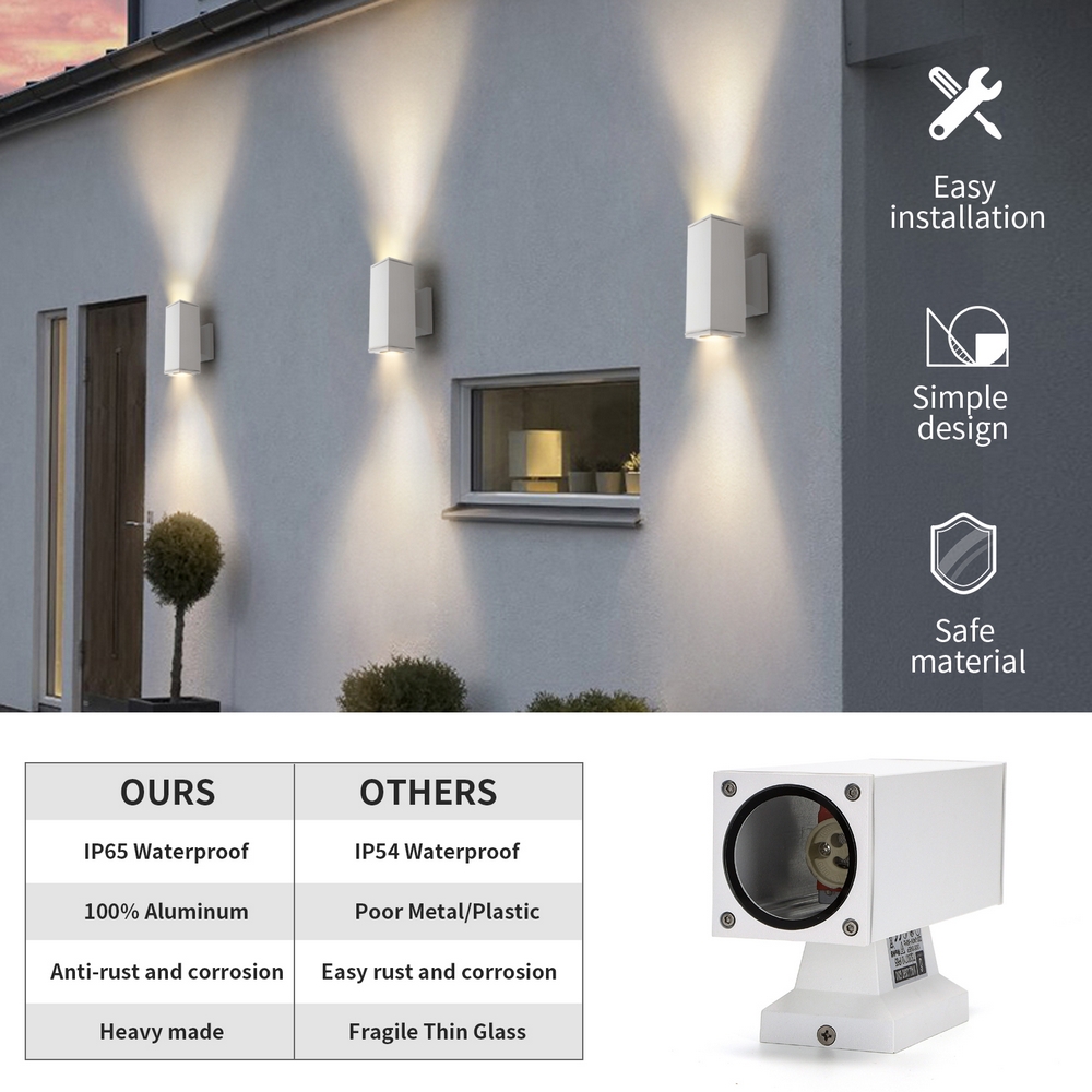 Applique da parete Vasari Bianco IP65 2 x GU10 Aigostar - Foto 3