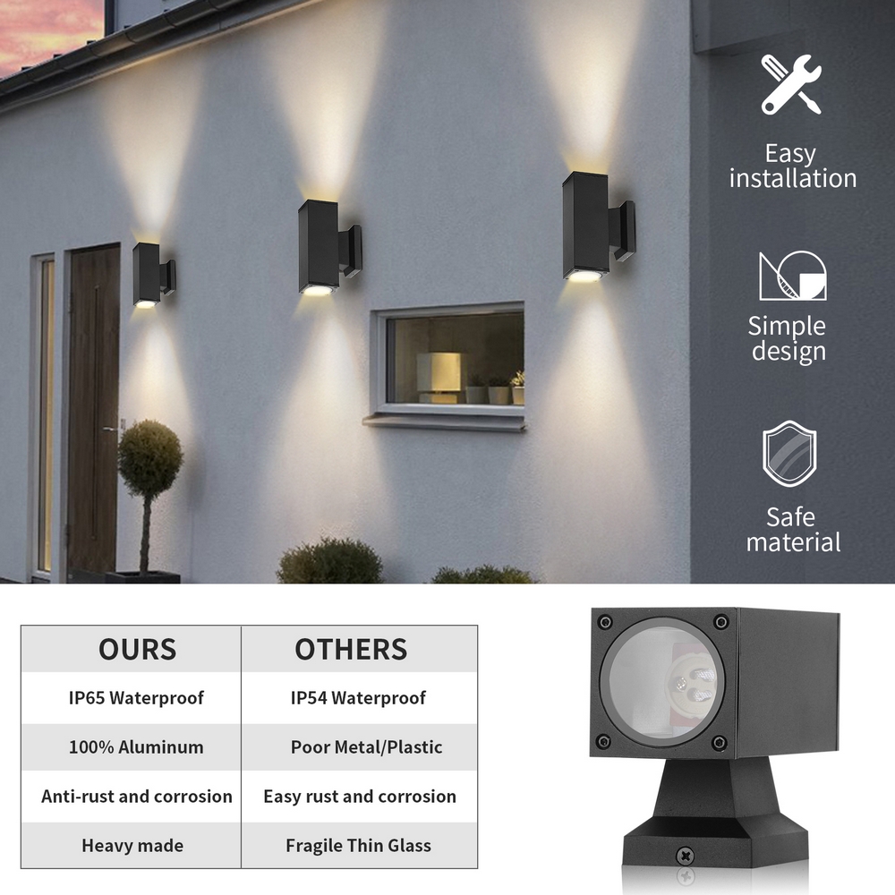 Applique da parete Vasari Nero IP65 2 x GU10 Aigostar - Foto 3