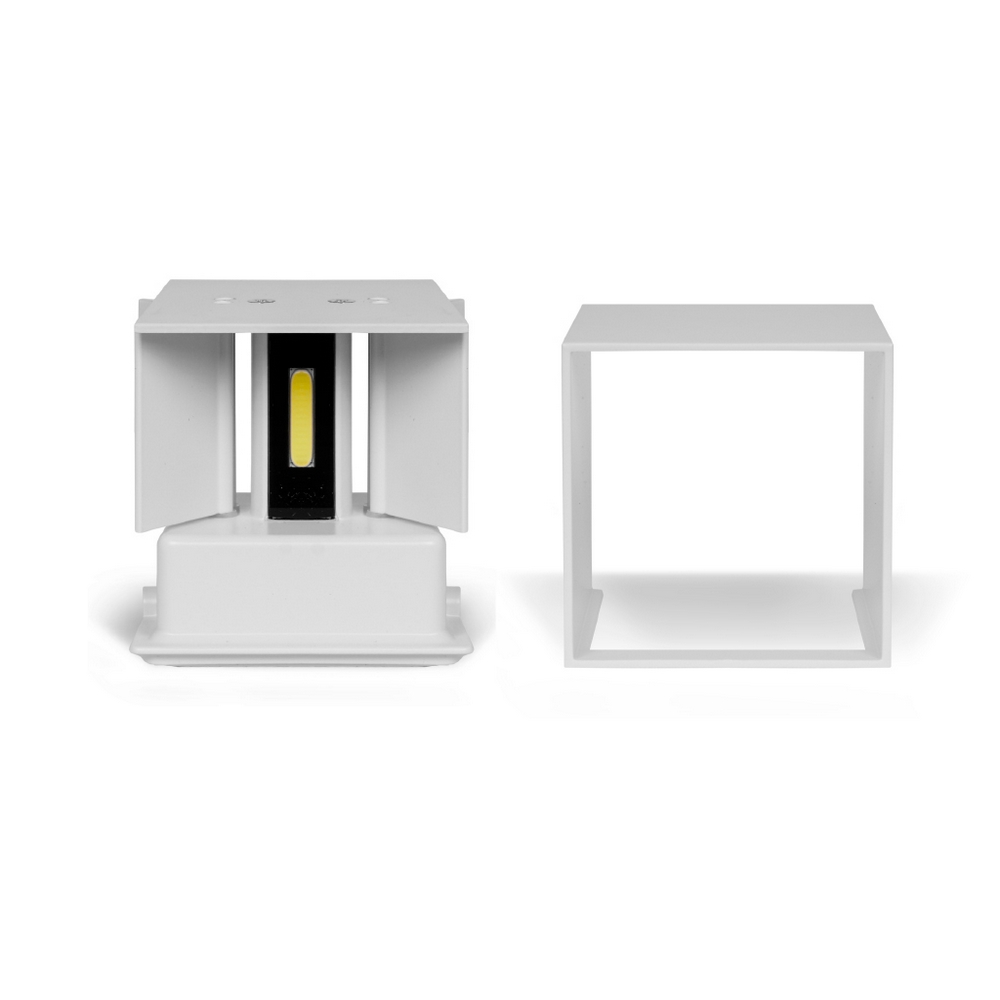 Applique Led cubo da parete 20W Doppia emissione Bianco IP65 Bianco neutro 4000K Wisdom - Foto 1