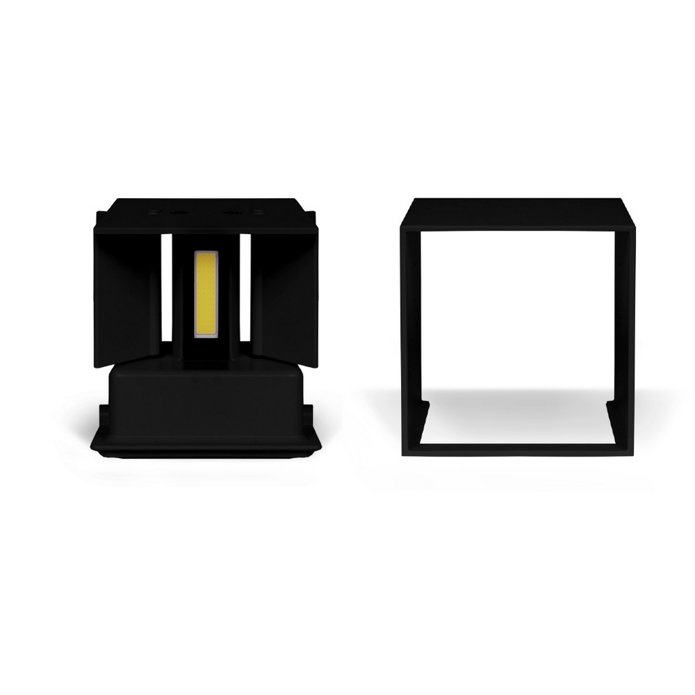 Applique Led cubo da parete 20W Doppia emissione Nero IP65 Bianco neutro 4000K Wisdom - Foto 1