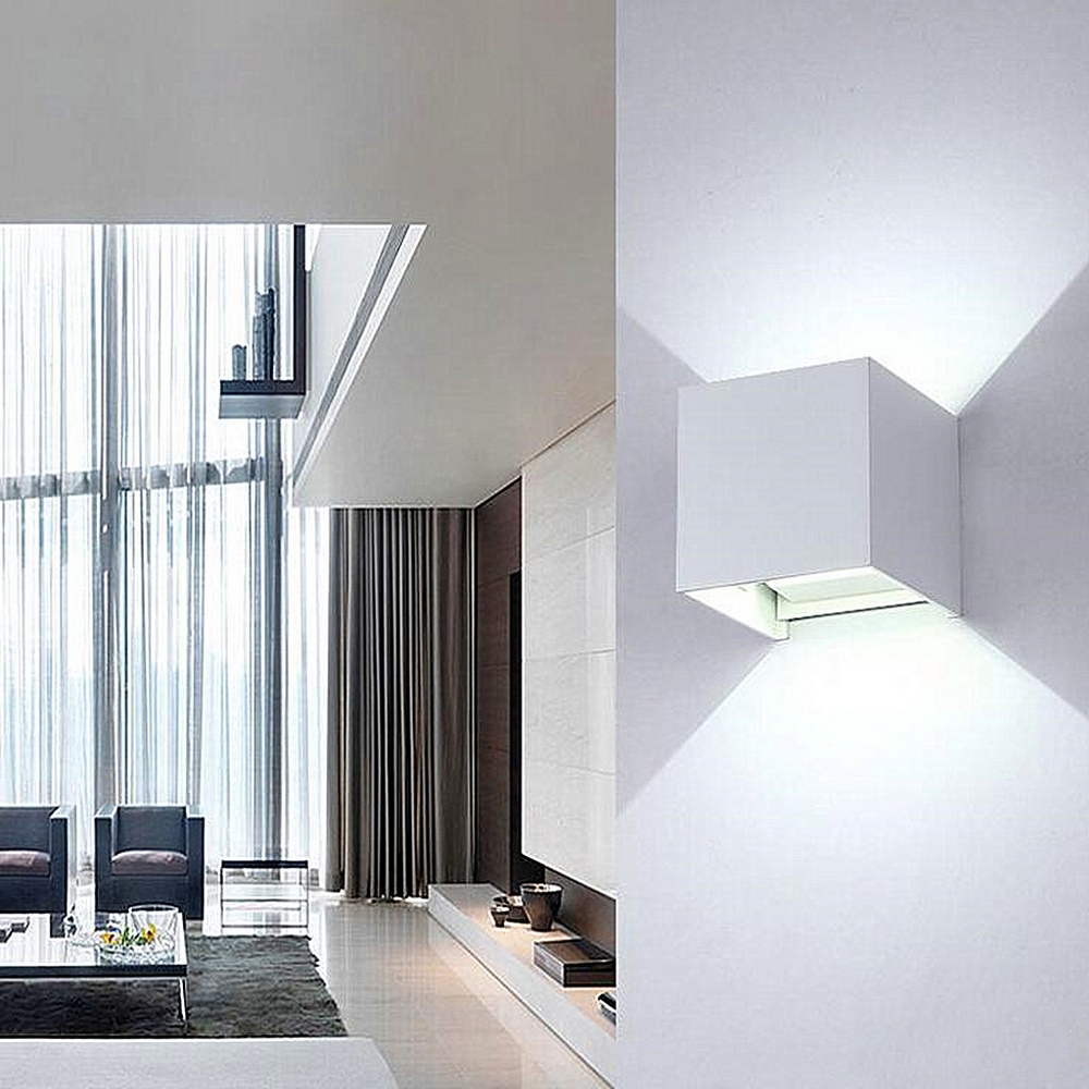 Applique Led cubo da parete 6W Doppia emissione Bianco IP65 Bianco caldo 3000K Wisdom - Foto 2