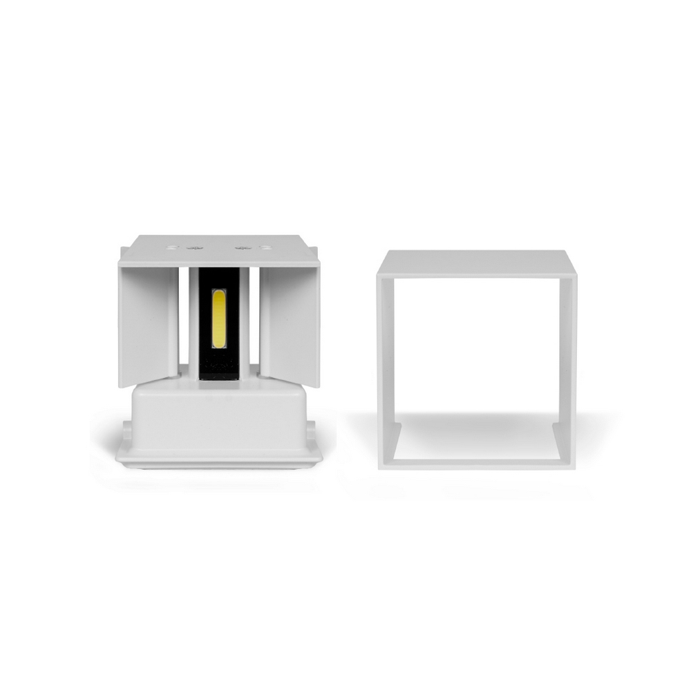 Applique Led cubo da parete 6W Doppia emissione Bianco IP65 Bianco freddo 6000K Wisdom - Foto 1