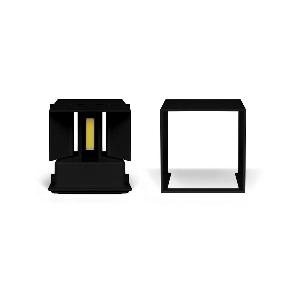 Applique Led cubo da parete 6W Doppia emissione Nero IP65 Bianco caldo 3000K Wisdom - Foto 1