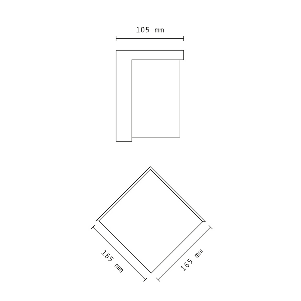 Applique Led da parete 12W Quadrato Nero IP65 Bianco neutro 4000K Wisdom - Foto 3