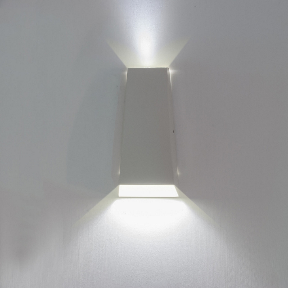 Applique Led da parete Trapezio 6W Doppia emissione Bianco IP65 Bianco neutro 4000K Wisdom - Foto 4