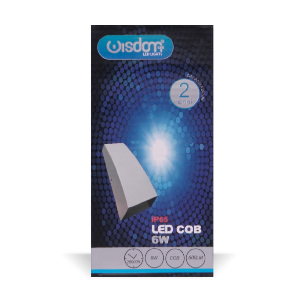Applique Led da parete Trapezio 6W Doppia emissione Bianco IP65 Bianco neutro 4000K Wisdom - Foto 5