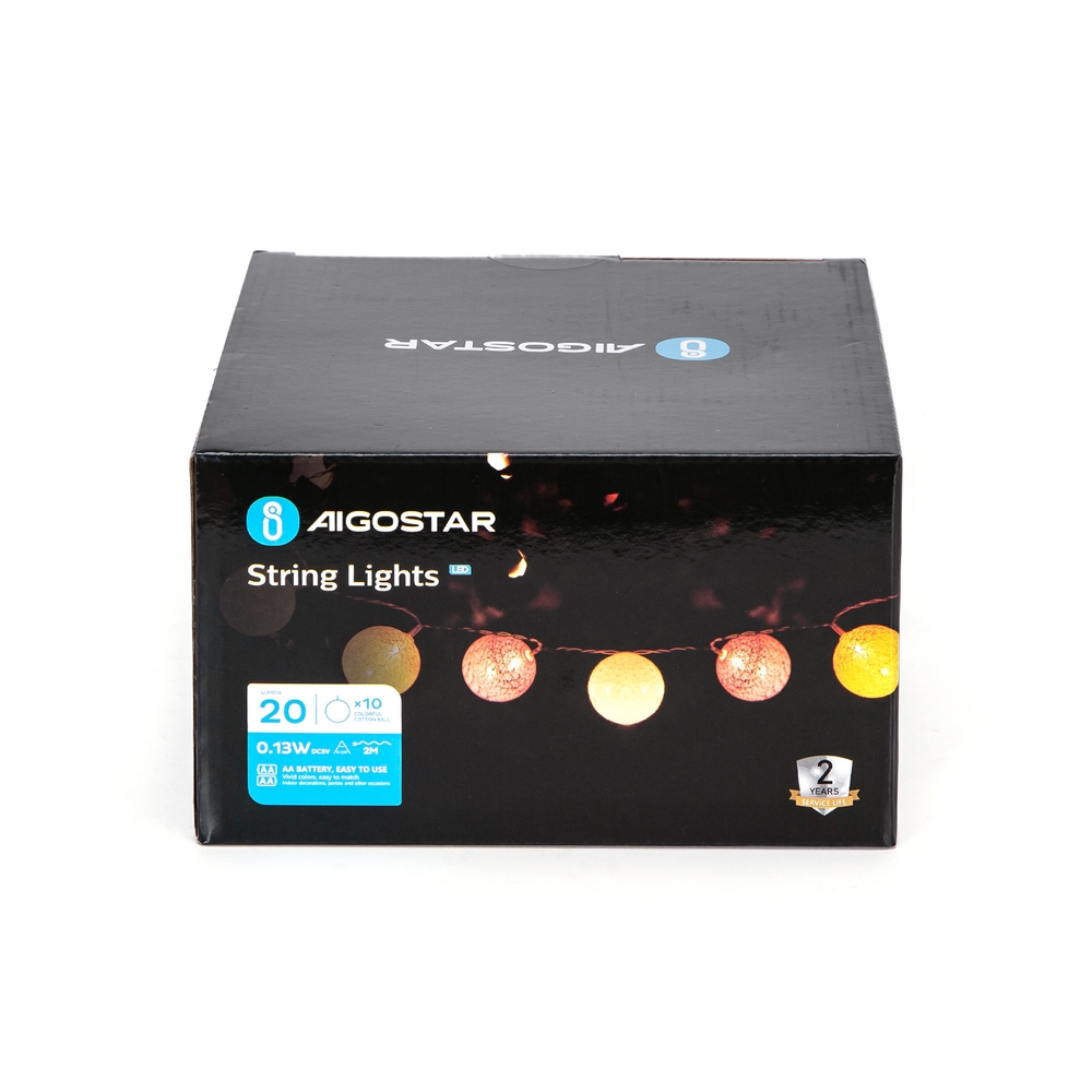 Catena luminosa a Led decorativa 2 metri 10 sfere a batteria Multicolore a luce fissa Aigostar - Foto 1