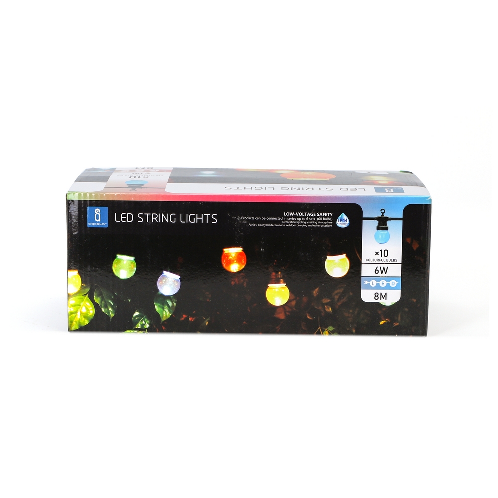 Catena luminosa a Led decorativa 8 metri 10 sfere trasparenti Multicolore a luce fissa Aigostar - Foto 2