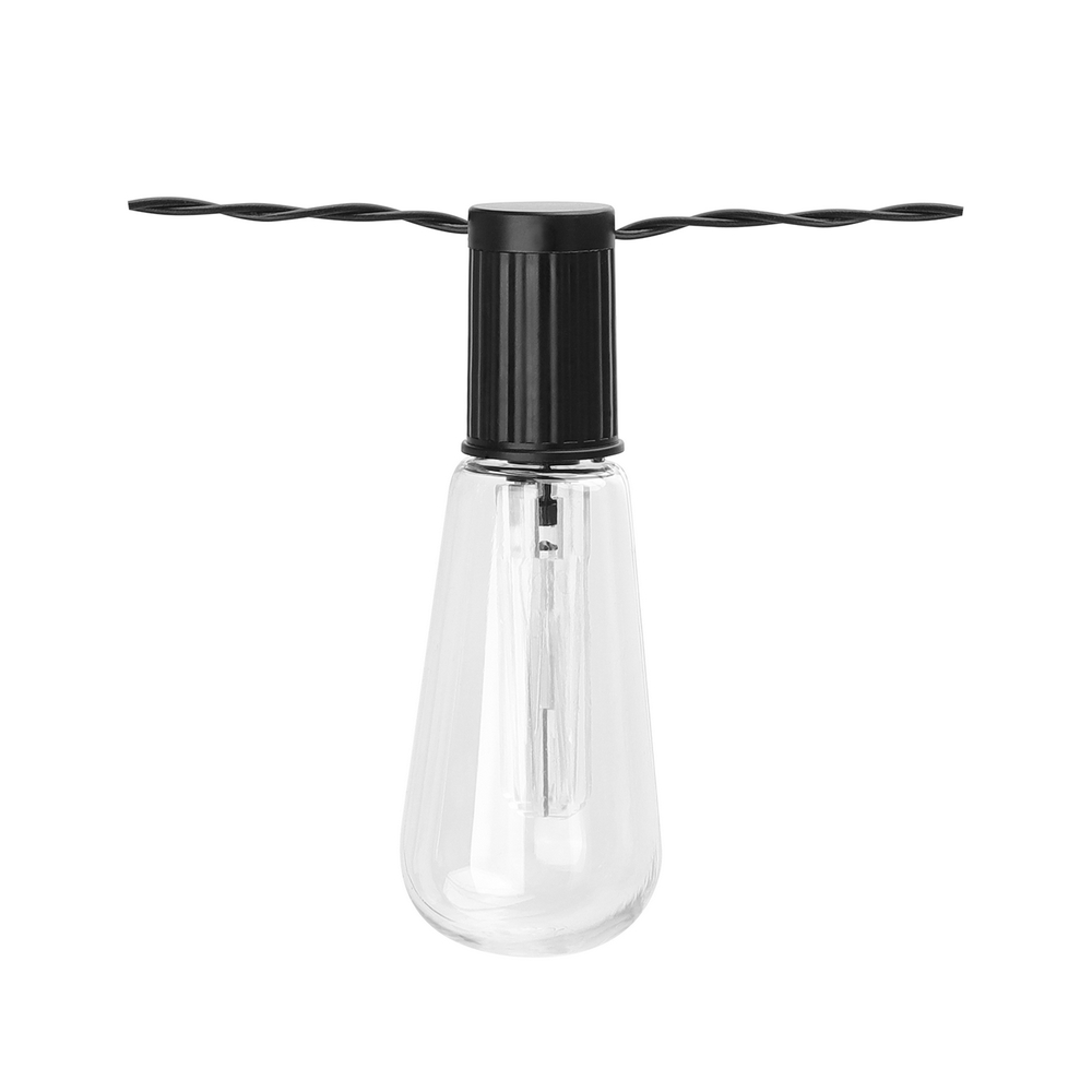 Catena luminosa a Led decorativa a energia solare 3,8 metri 10 lampadine trasparenti Bianco caldo Aigostar - Foto 1