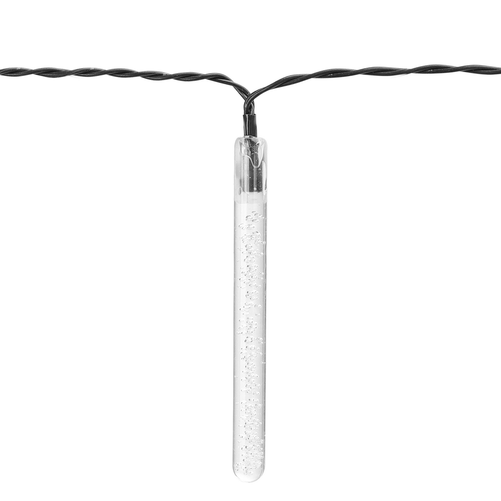 Catena luminosa a Led decorativa a energia solare 5,8 metri 20 lampadine trasparenti a ghiacciolo Multicolore Aigostar - Foto 1