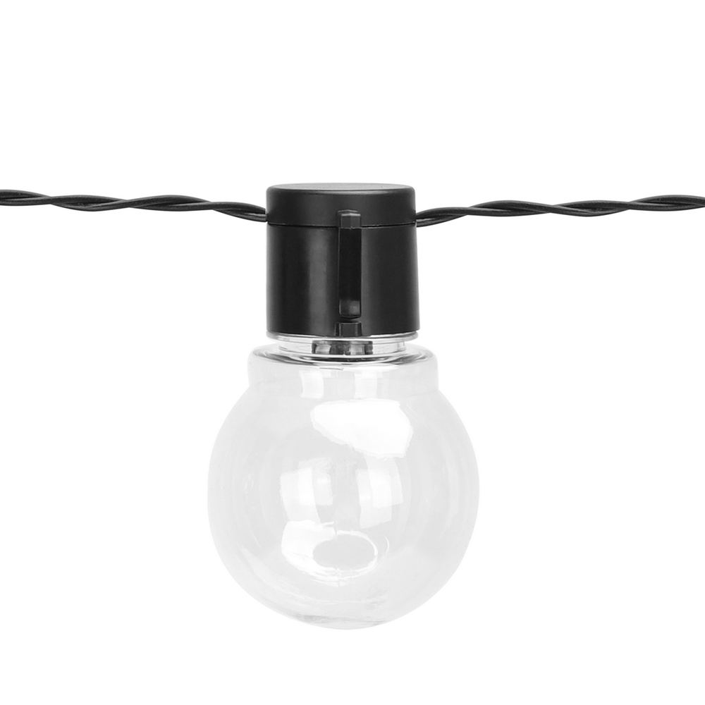 Catena luminosa a Led decorativa a energia solare 5,8 metri 20 sfere trasparenti Bianco caldo Aigostar - Foto 1