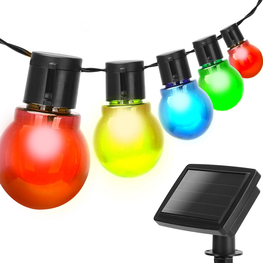 Catena luminosa a Led decorativa a energia solare 5,8 metri 20 sfere trasparenti Multicolore Aigostar - Foto 2