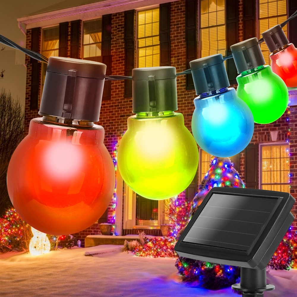 Catena luminosa a Led decorativa a energia solare 5,8 metri 20 sfere trasparenti Multicolore Aigostar - Foto 4