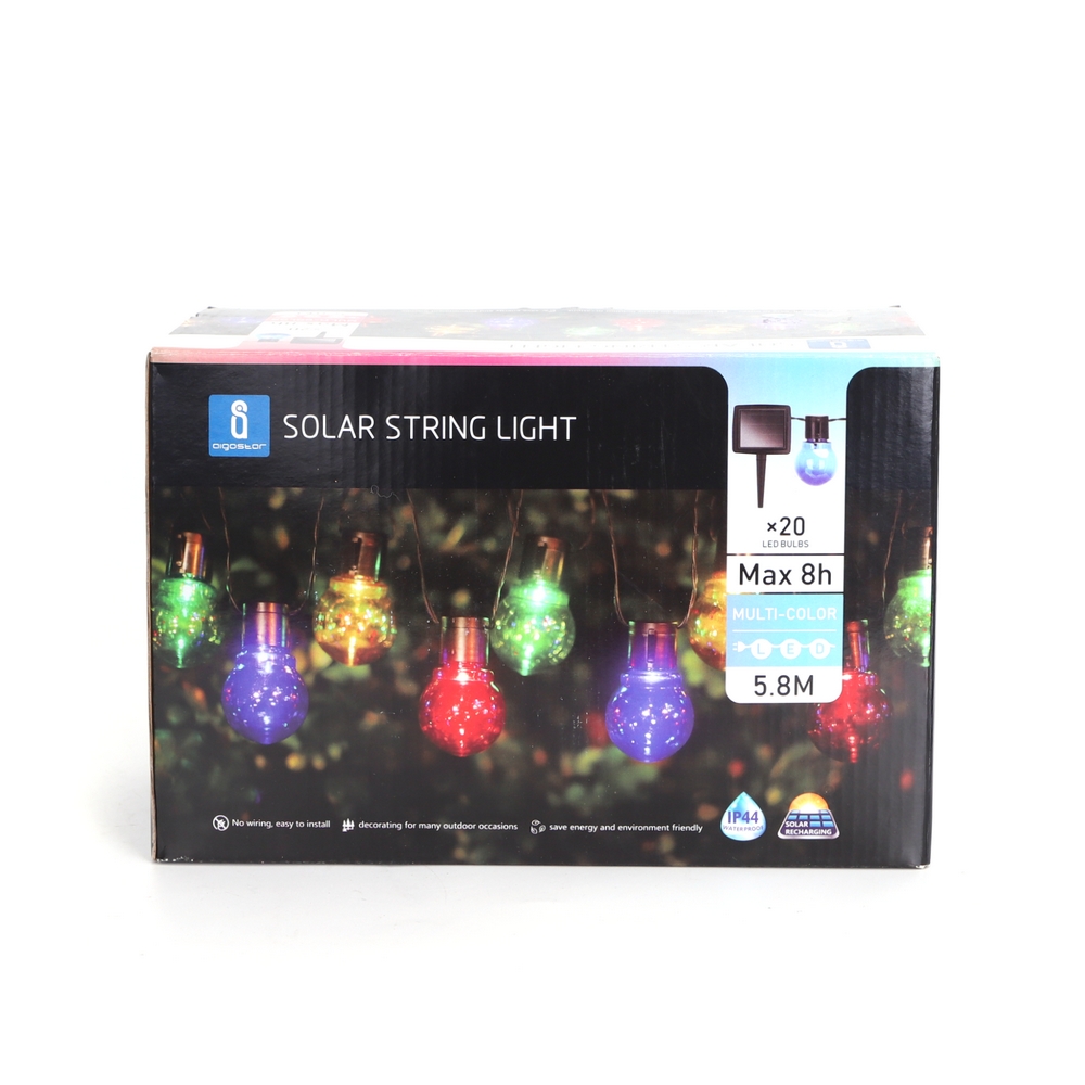 Catena luminosa a Led decorativa a energia solare 5,8 metri 20 sfere trasparenti Multicolore Aigostar - Foto 6