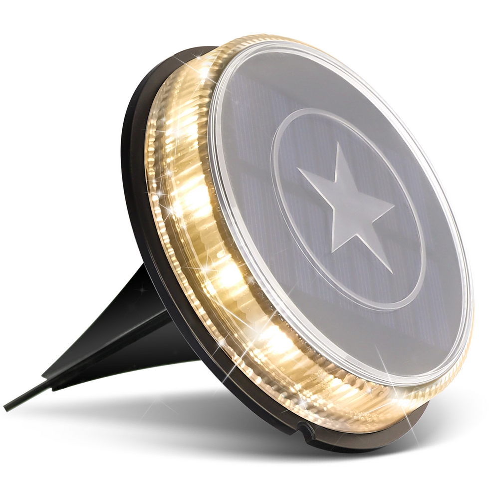 Faretto segnapassi Led 0,6W Argento con pannello solare IP66 Bianco caldo 3200K con sensore crepuscolare e di movimento Aigostar - Foto 1