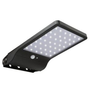 Foto principale Faro Led 20W Nero con pannello solare IP65 Bianco freddo 6400K Dimmerabile con telecomando e con sensore crepuscolare e di movimento LedLedITALIA