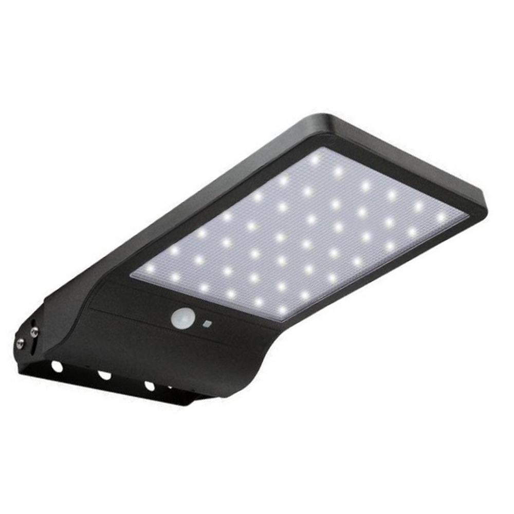 Foto principale Faro Led 20W Nero con pannello solare IP65 Bianco freddo 6400K Dimmerabile con telecomando e con sensore crepuscolare e di movimento LedLedITALIA
