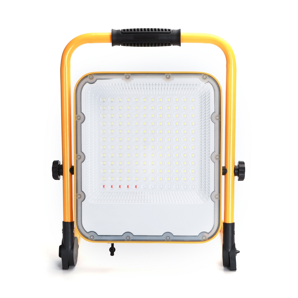 Faro Led da lavoro portatile 100W Nero e giallo Alimentazione a batteria IP65 Bianco freddo 6500K Dimmerabile Aigostar - Foto 1