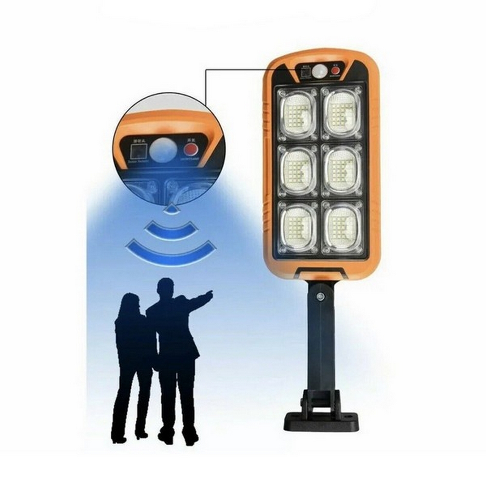 Faro Led Nero con pannello solare IP65 Bianco freddo 6000K Dimmerabile con telecomando e con sensore crepuscolare e di movimento LedLedITALIA - Foto 3