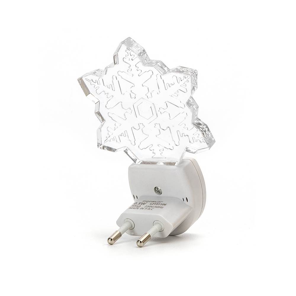 Lampada da notte a Led Fiocco di neve da presa 0,5W RGB con sensore Aigostar - Foto 1