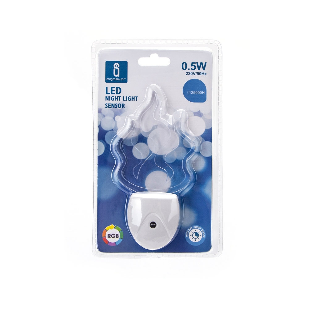 Lampada da notte a Led Flame da presa 0,5W RGB con sensore Aigostar - Foto 2