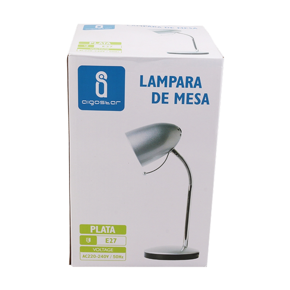 Lampada da scrivania Argento E27 con base e braccio regolabile Aigostar - Foto 3