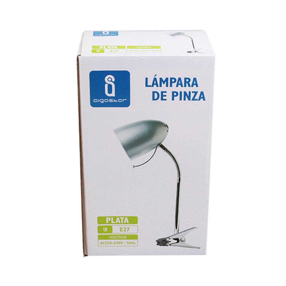 Lampada da scrivania Argento E27 con clip e braccio regolabile Aigostar - Foto 3