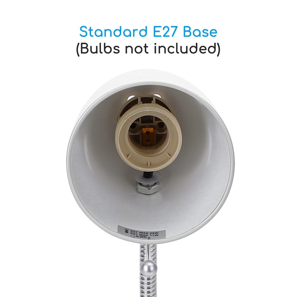 Lampada da scrivania Bianca E27 con base e braccio regolabile Aigostar - Foto 1