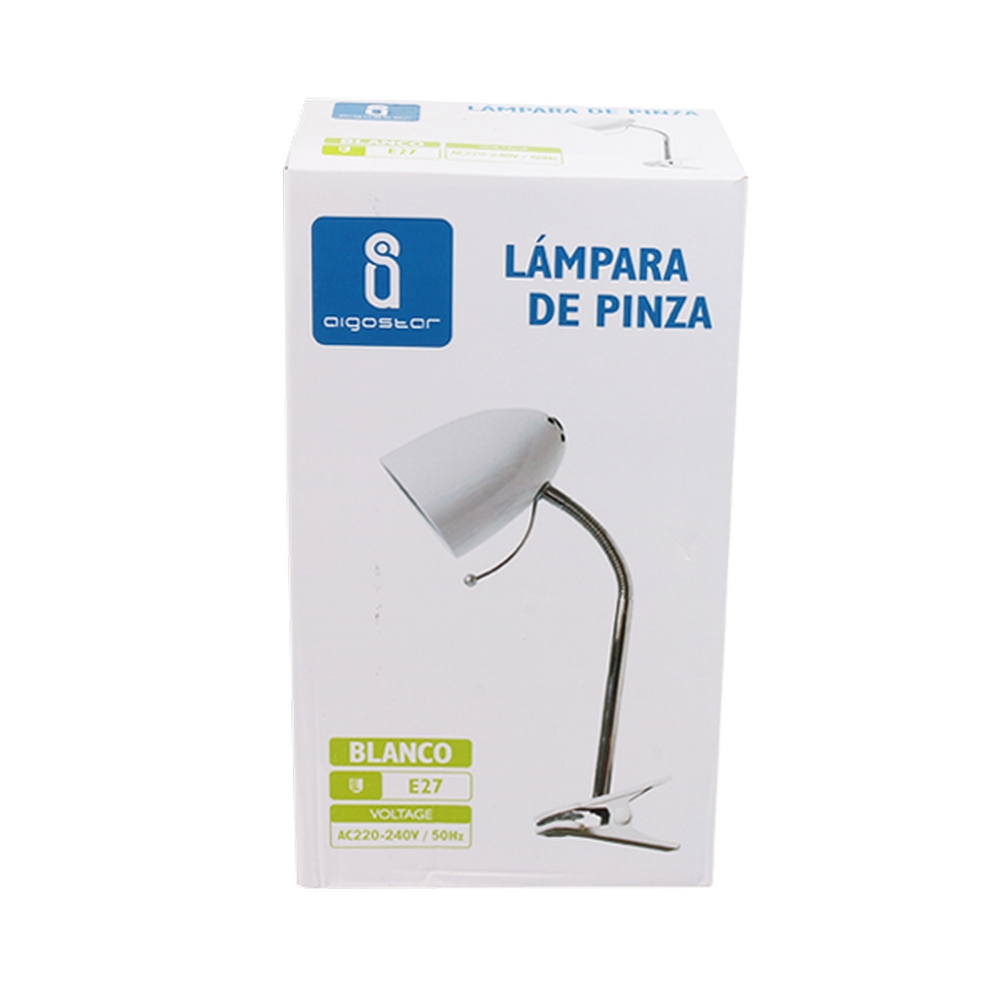Lampada da scrivania Bianca E27 con clip e braccio regolabile Aigostar - Foto 3