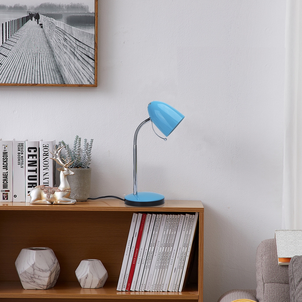 Lampada da scrivania Blu E27 con base e braccio regolabile Aigostar - Foto 2
