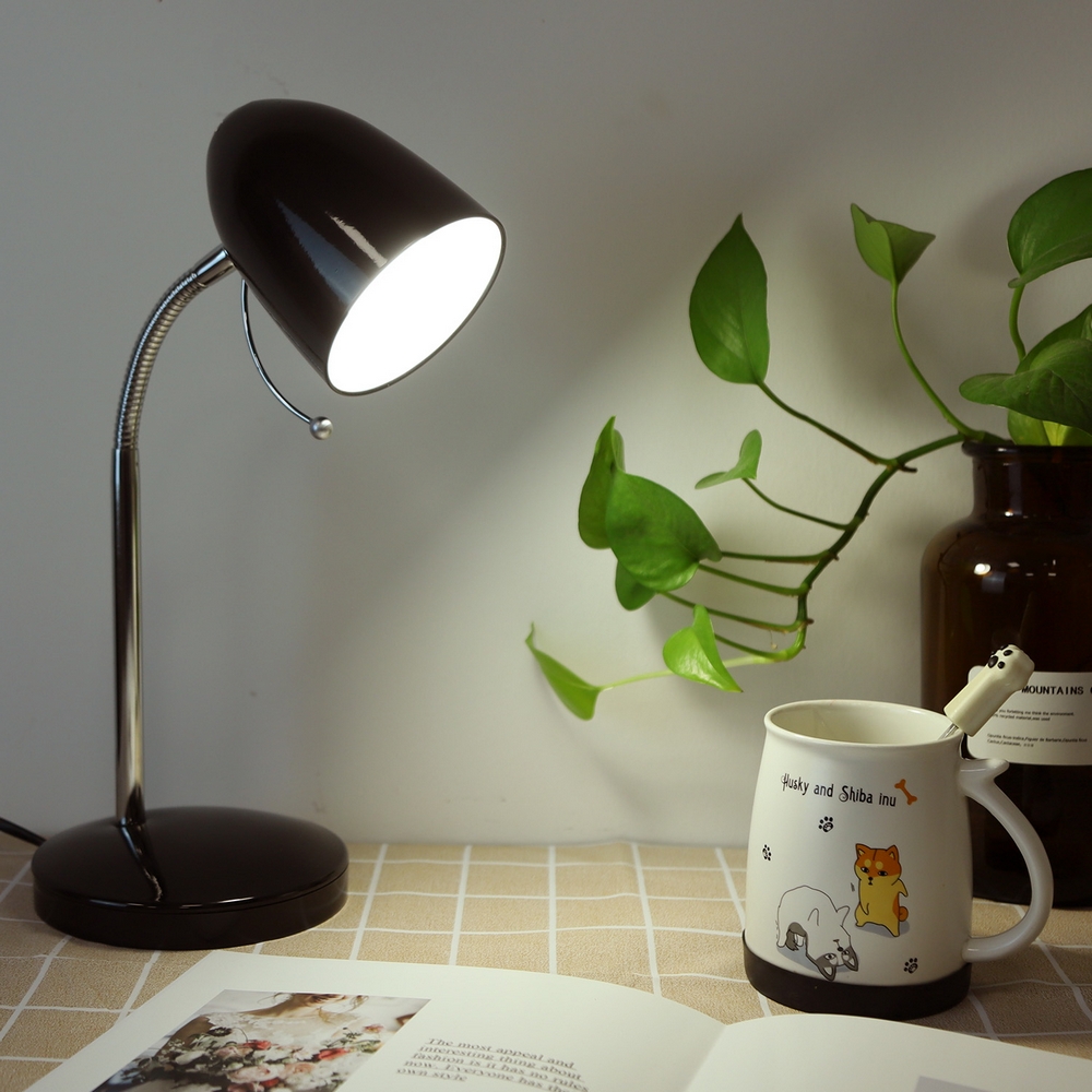 Lampada da scrivania Nera E27 con base e braccio regolabile Aigostar - Foto 2