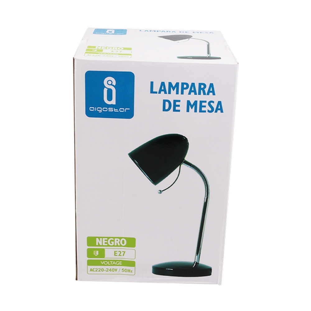 Lampada da scrivania Nera E27 con base e braccio regolabile Aigostar - Foto 3