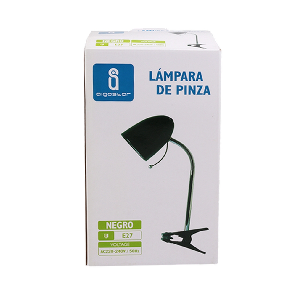 Lampada da scrivania Nera E27 con clip e braccio regolabile Aigostar - Foto 3
