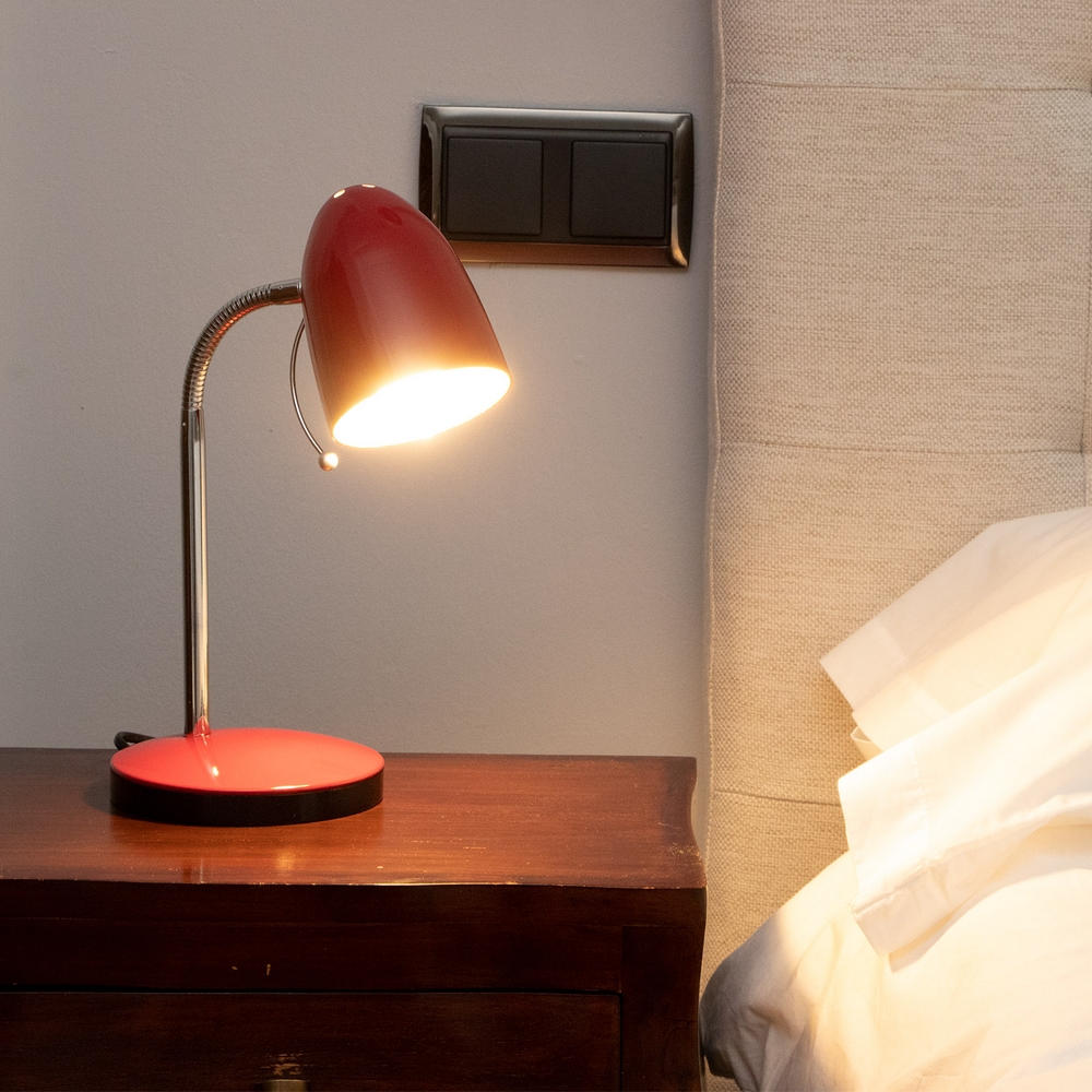 Lampada da scrivania Rossa E27 con base e braccio regolabile Aigostar - Foto 2