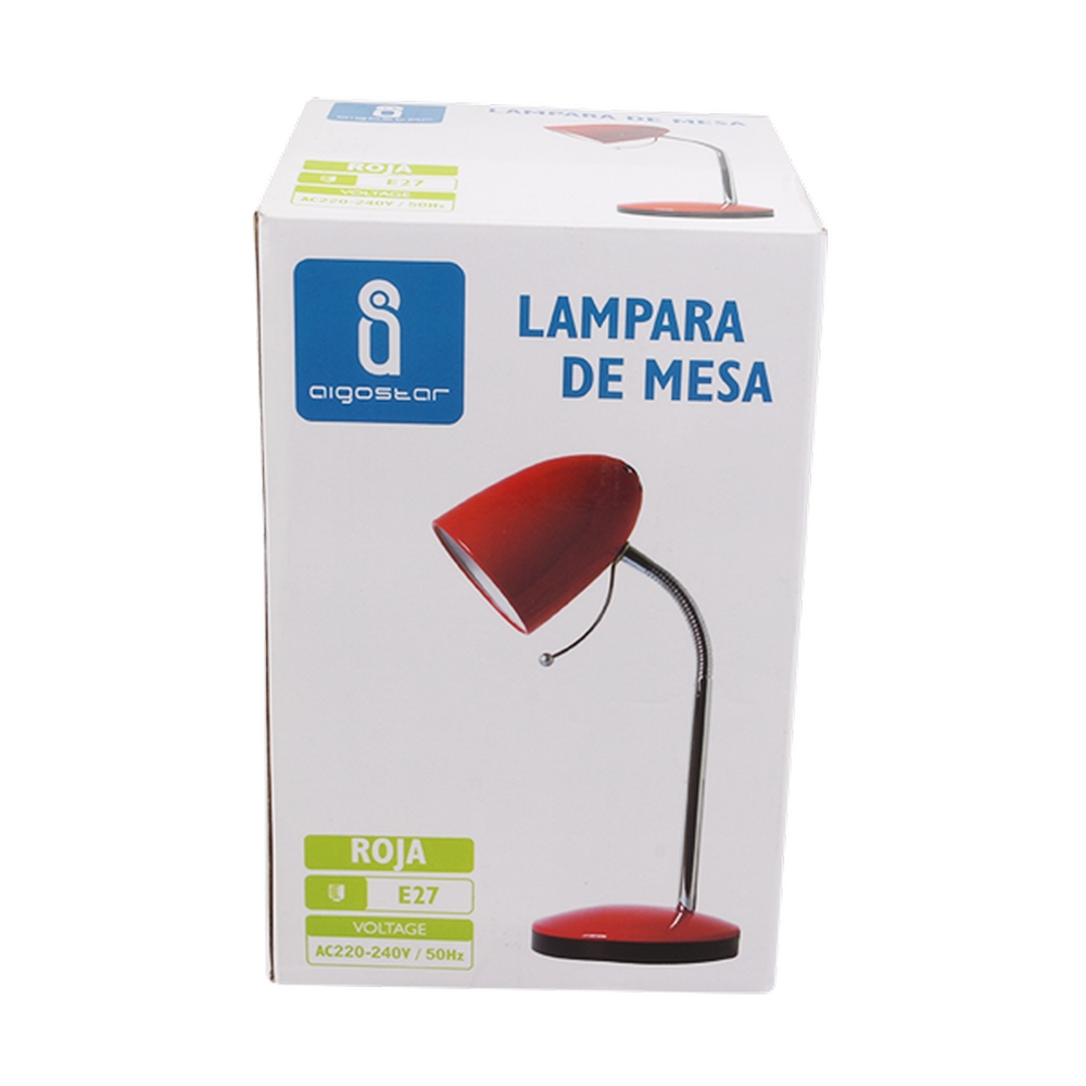 Lampada da scrivania Rossa E27 con base e braccio regolabile Aigostar - Foto 3