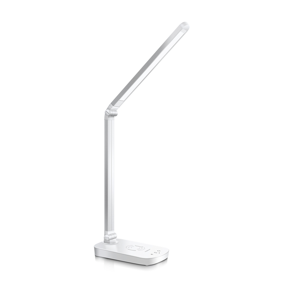 Foto principale Lampada da tavolo Led Bianca 5W con ricarica wireless e USB Dimmerabile con temperatura colore regolabile Aigostar