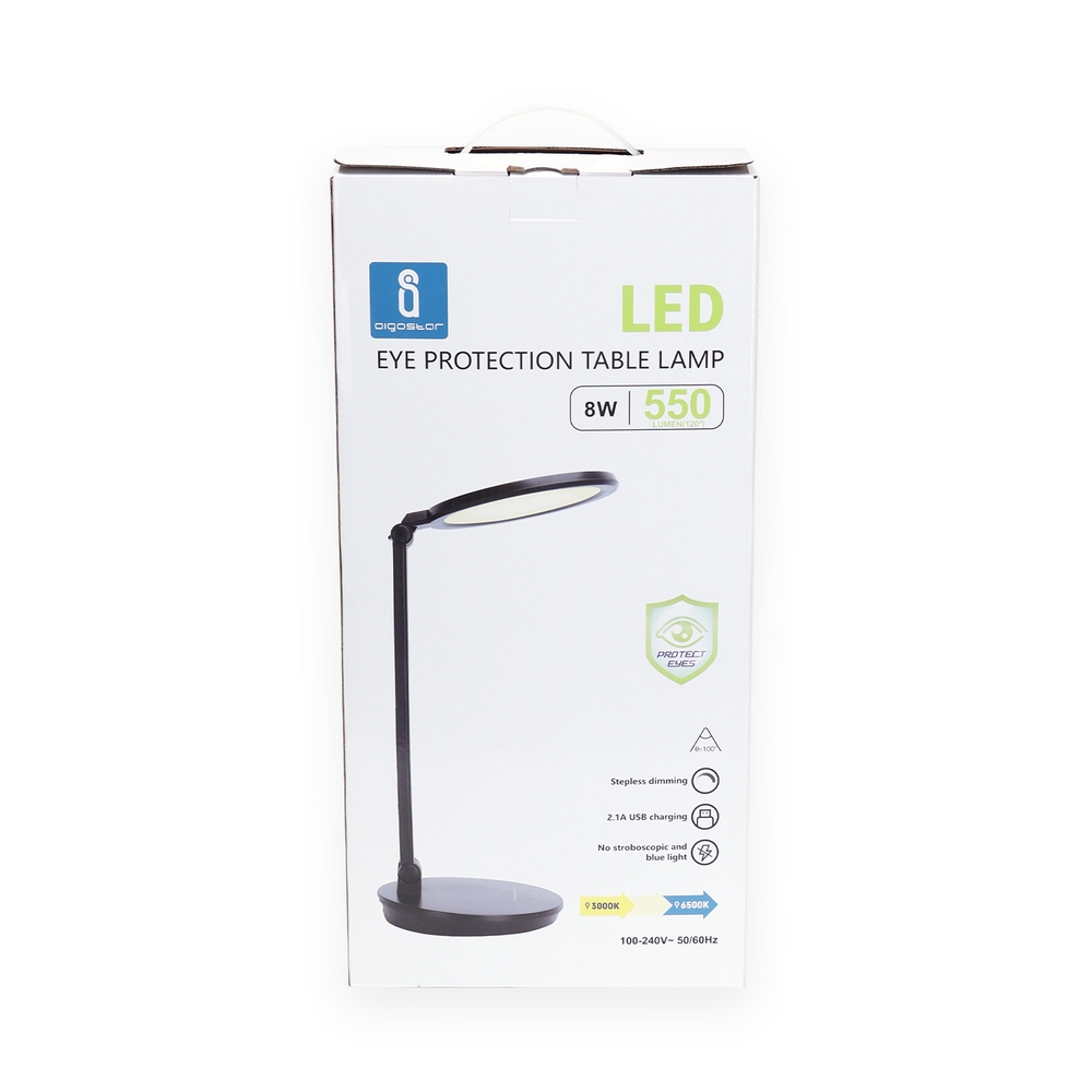 Lampada da tavolo Led Circle Nera 8W con ricarica USB Dimmerabile con temperatura colore regolabile Aigostar - Foto 7