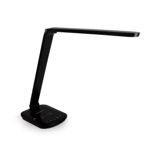 Foto principale Lampada da tavolo Led Nera 8W con ricarica wireless e USB Dimmerabile con temperatura colore regolabile Aigostar