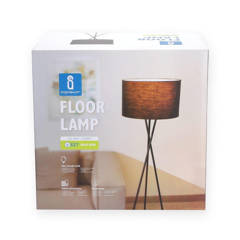 Lampada da terra a piantana Steel Nera E27 Aigostar - Foto 6
