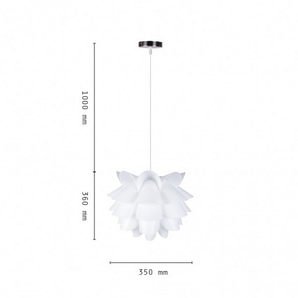 Lampadario da soffitto Camelia Bianco 1 x E27 Novaline - Foto 2
