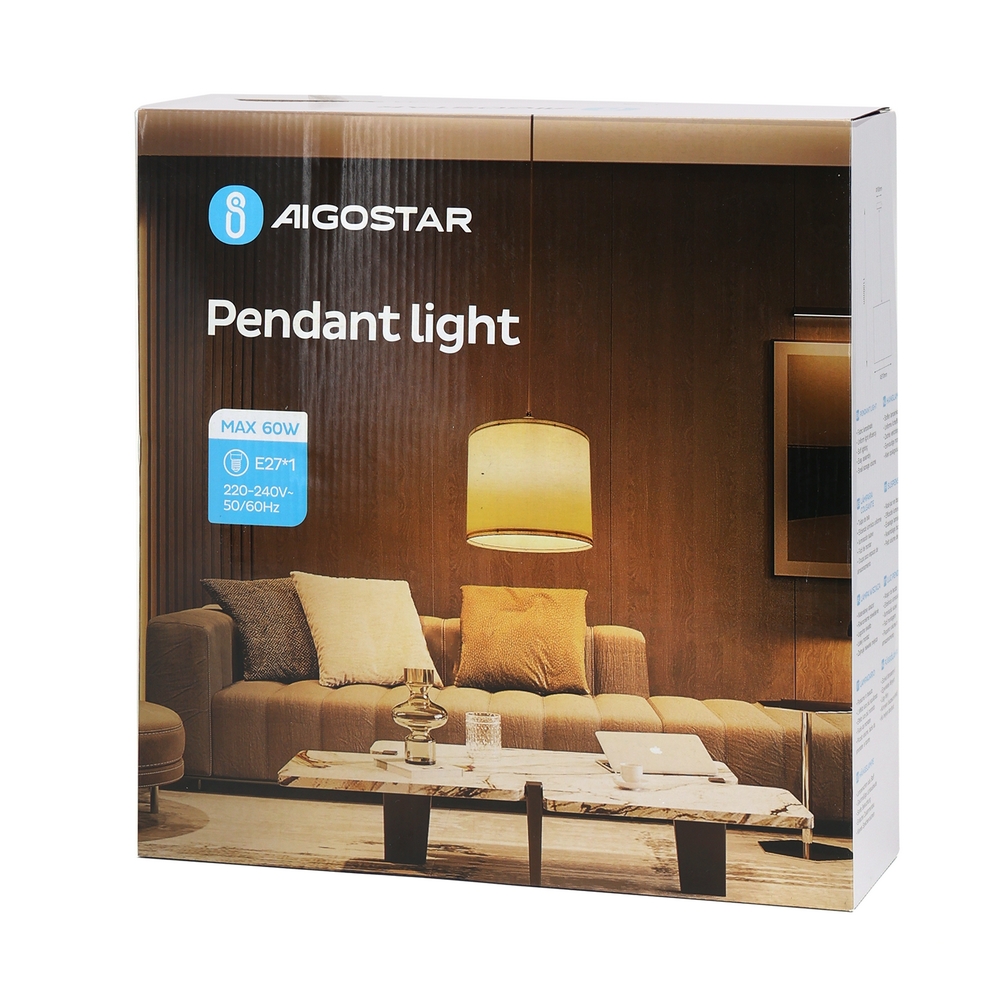 Lampadario da soffitto Fez Bianco 1 x E27 Aigostar - Foto 4
