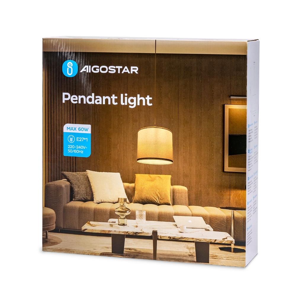 Lampadario da soffitto Fez Grigio 1 x E27 Aigostar - Foto 4
