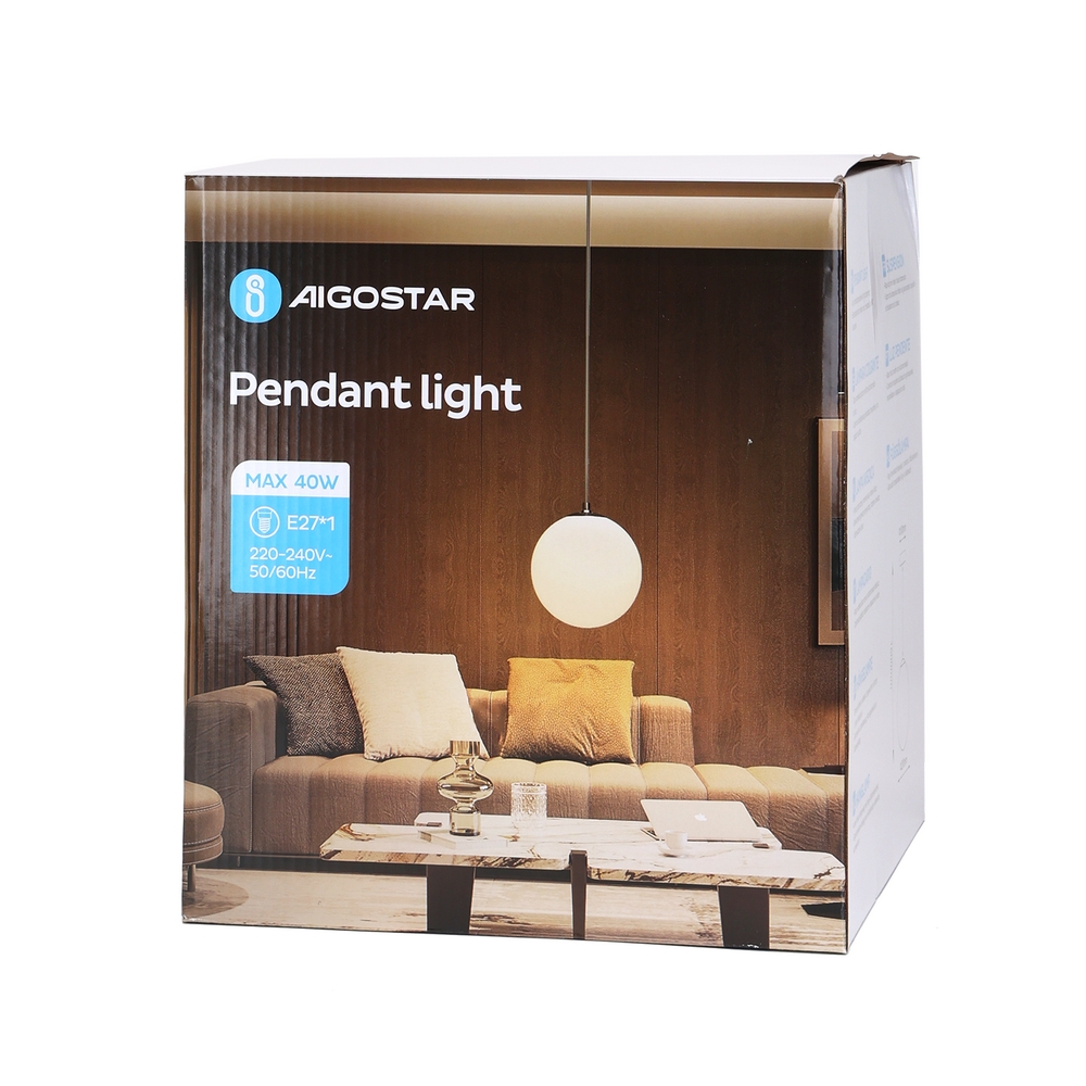 Lampadario da soffitto Globe Bianco 1 x E27 Aigostar - Foto 4