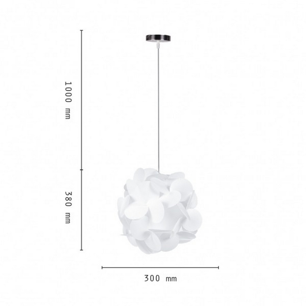 Lampadario da soffitto Ortensia Bianco 1 x E27 Wisdom - Foto 2