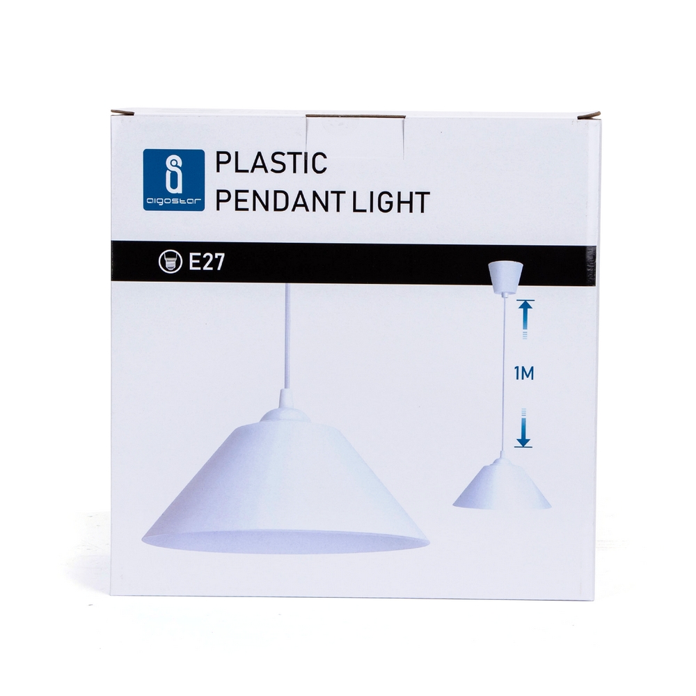 Lampadario da soffitto Pendant Cono Bianco 1 x E27 Aigostar - Foto 3