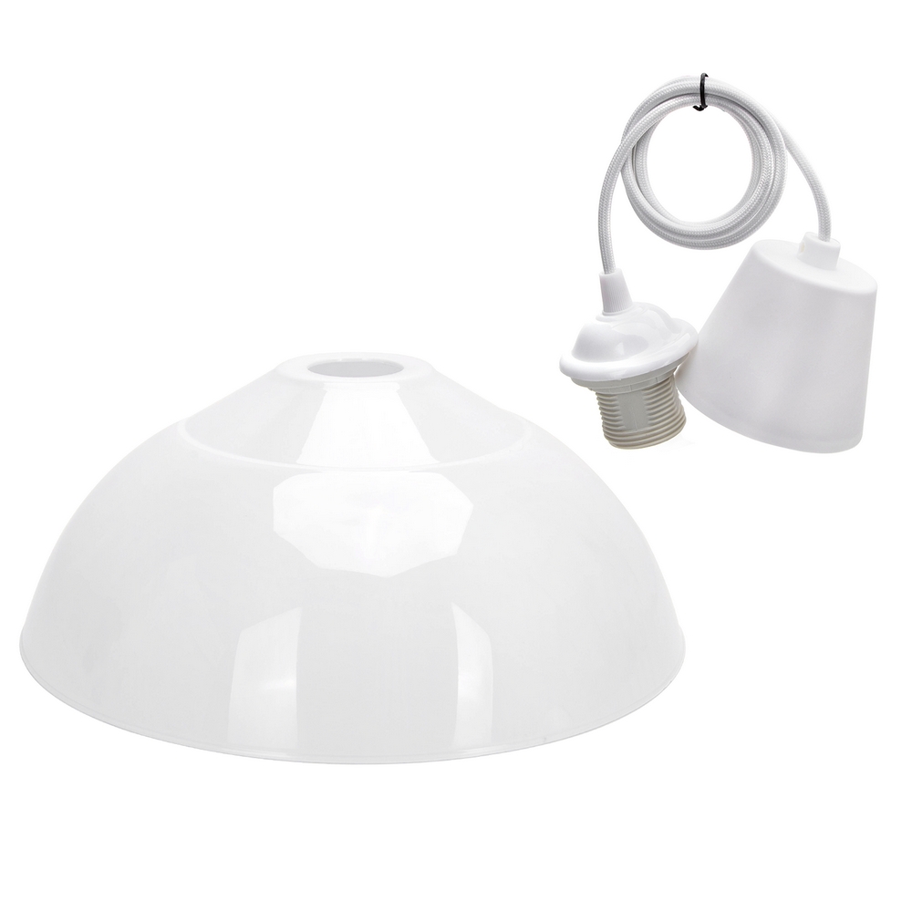Lampadario da soffitto Pendant Tondo Bianco 1 x E27 Aigostar - Foto 1